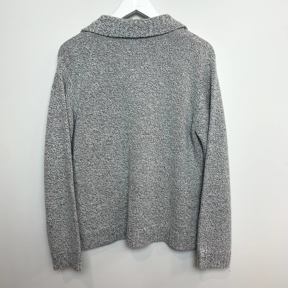 Rebecca Malone Collared Sweater Pullover Grey Space Knit Large Collar - Picture 4 of 4